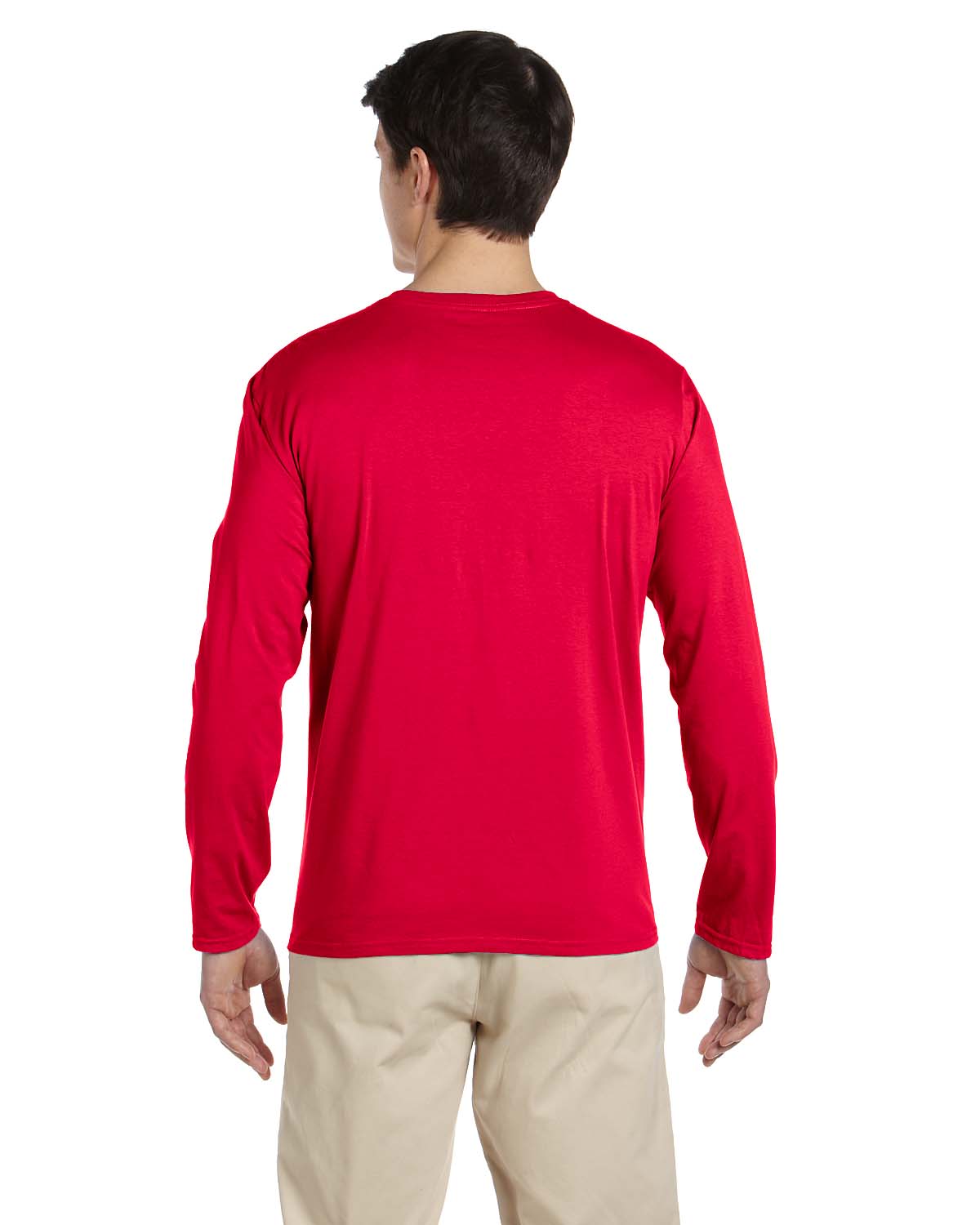 Gildan Mens Long Sleeve T-Shirt 100% Cotton Crewneck Taped Neck G644 | eBay, image size:1200x1500