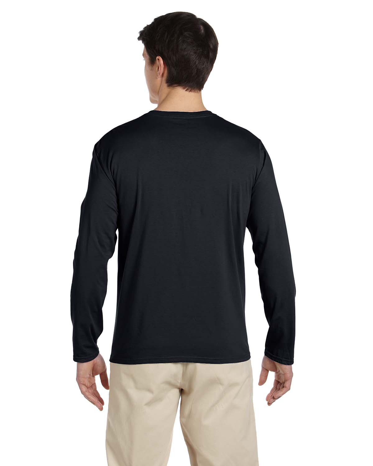 Gildan Mens Long Sleeve T-Shirt 100% Cotton Crewneck Taped Neck G644 | eBay, image size:1200x1500