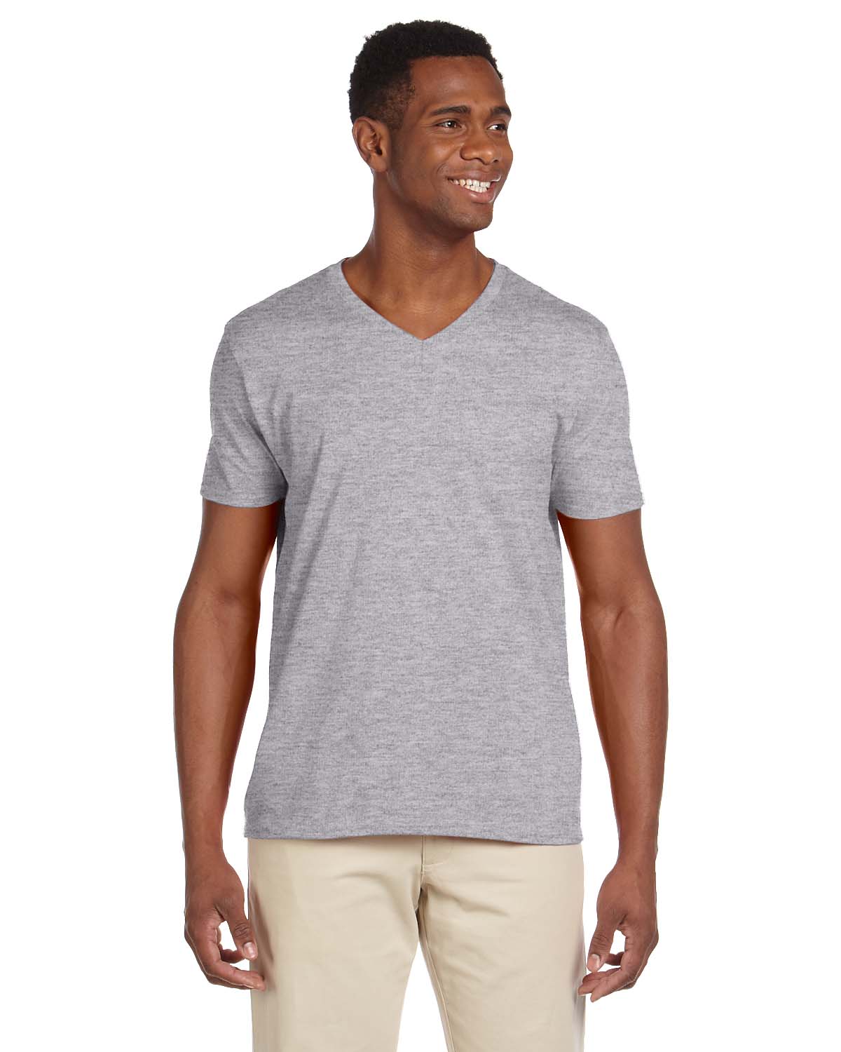 NEW Gildan Men's 4.5 oz SoftStyle V-Neck T-Shirt Short Sleeve Tee MG64V ...