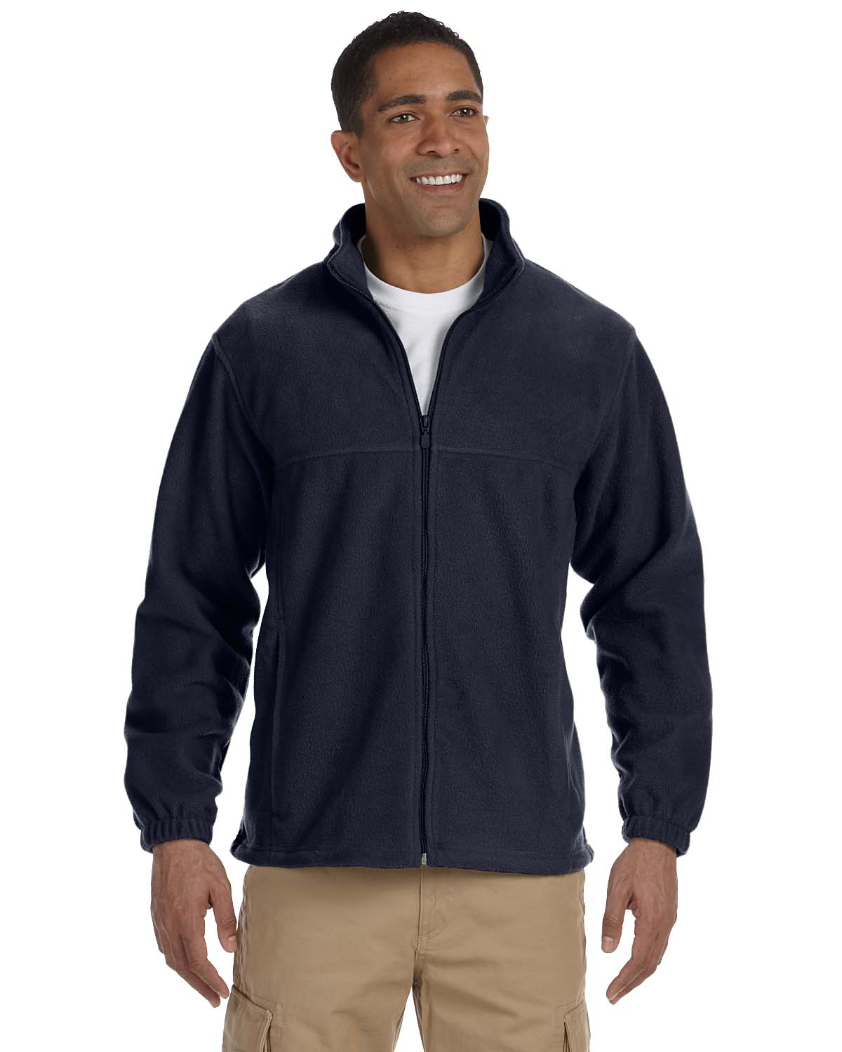 Harriton Jacket Men's 8 oz Full-Zip Fleece Solid S-XL R-M990 | eBay