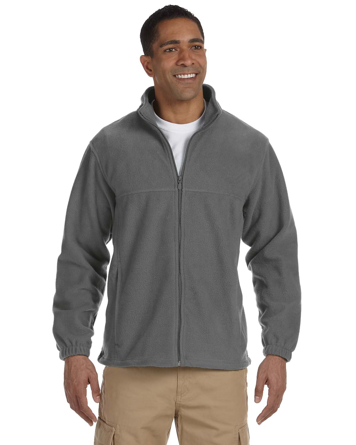 Harriton Jacket Men's 8 oz Full-Zip Fleece Solid BIG SIZES 2X-6XL B ...