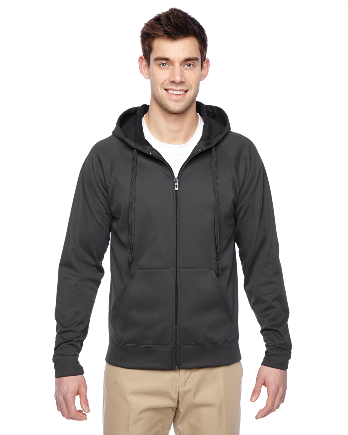 Jerzees Dri-POWER SPORT 100% Polyester Full-Zip Hooded S-XL Sweatshirt ...