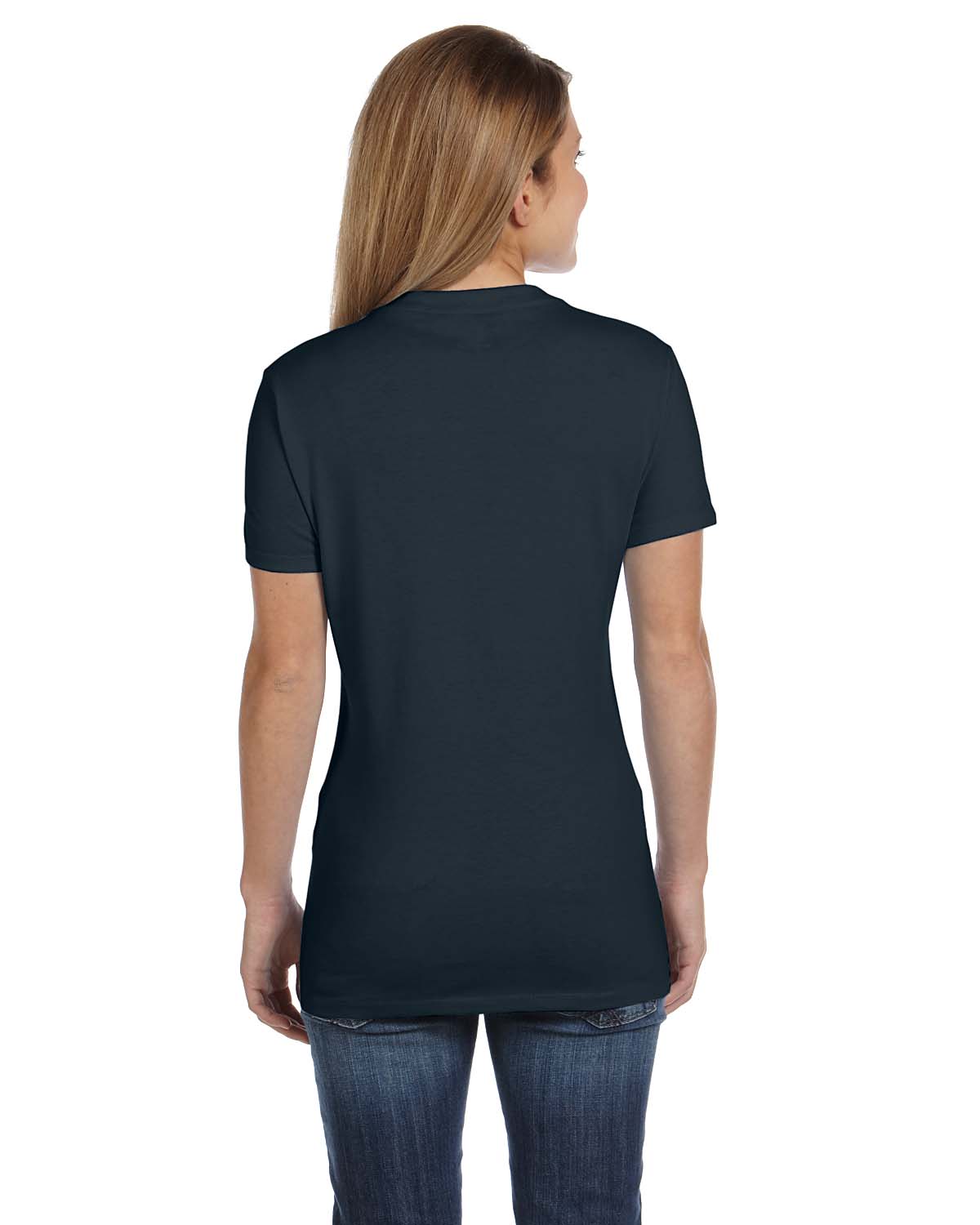 Hanes Womens T-Shirt 100% Cotton 4.5 oz Short Sleeve V-Neck nano Tee ...